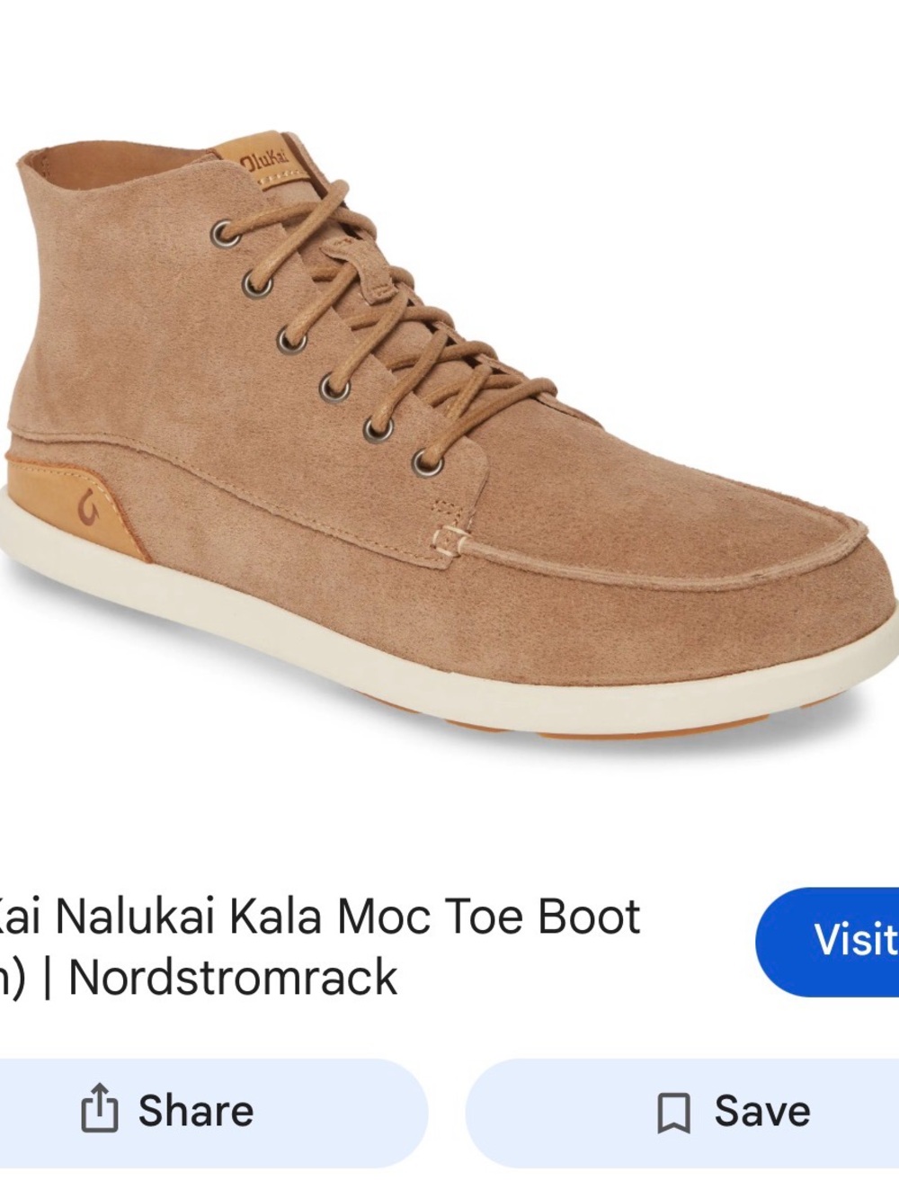 OluKai Nalukai Kala Suede Chukka Boot - Tan